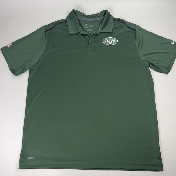 New York Jets XL Nike NFL On Field Dri-Fit Polo Shirt Green Football Game Day - Picture 3 of 14